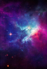 Fototapeta premium HD Wallpaper of space stars galaxy nebula rendering Generative AI Content by Midjourney