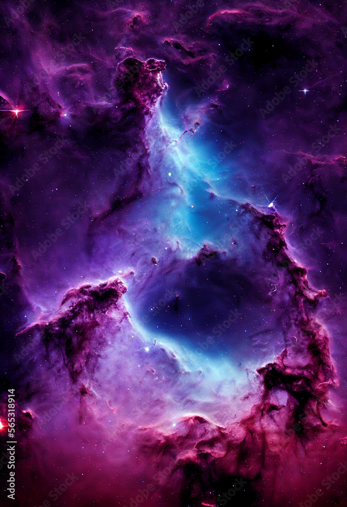 Canvas Prints hd wallpaper of space stars galaxy nebula rendering generative ai content by midjourney