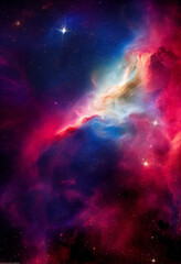 Fototapeta na wymiar HD Wallpaper of space stars galaxy nebula rendering Generative AI Content by Midjourney