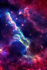 Naklejka premium HD Wallpaper of space stars galaxy nebula rendering Generative AI Content by Midjourney