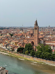 Fototapeta na wymiar Panoramic view of Verona from the Ponte Vecchio