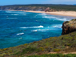 Fototapeta premium wild Praia da Bordeira beach at the west Algarve coast of Portugal