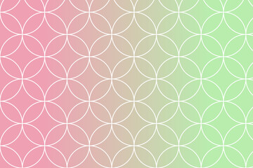 春をイメージした七宝文様の背景イラスト　和柄　グラデーション　Japanese traditional pattern
