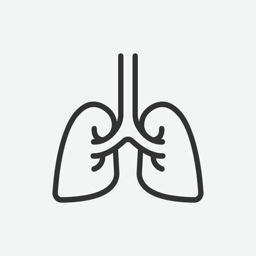 Lungs vector icon. Black medical icon. Human organ, lungs, anatomy vector illustration. 