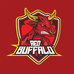 bull mascot esport logo design