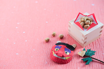 節分の鬼のお面と豆まきセット