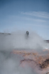 Beautiful view geysers of Bolivia South America Salt Flat Uyuni