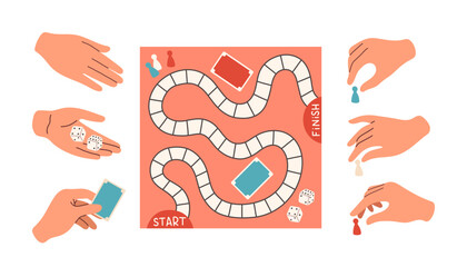 Group of people playing together with a board game © spirka.art