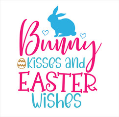 Bunny kisses Easter wishes Easter T-shirt Design, Easter Day SVG