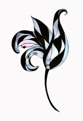 watercolor black flower