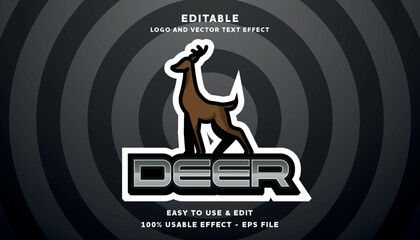 deer editable text effect logo with modern style	
