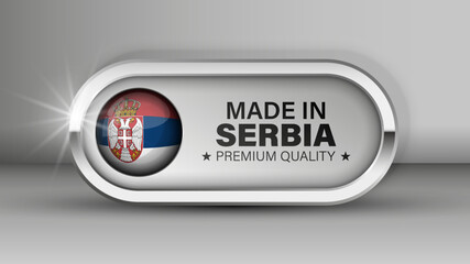 Made in Serbia graphic and label.