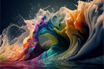 Colorful wave as illustration.
Generative AI.