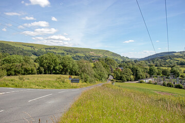 Fototapeta na wymiar Welsh countryside highway in the summertime.