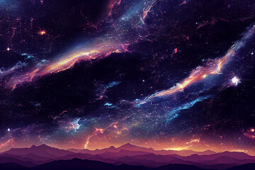 dazzling starry sky cosmic starry sky background material Generative AI Content by Midjourney