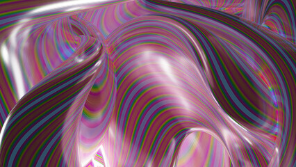 Colorful overlapped twisted line (3D Rendering)