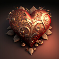 Ornamental decorative heart shape