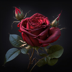 Dark red rose close up 