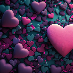 Artistic decorative heart shapes