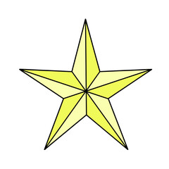 golden star isolated on white