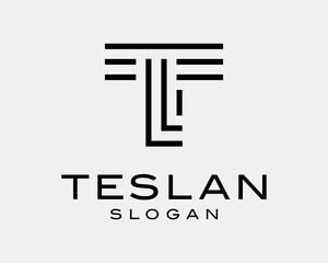Letter TL LT Initials Line Art Lines Linear Modern Simple Minimalist Monogram Vector Logo Design