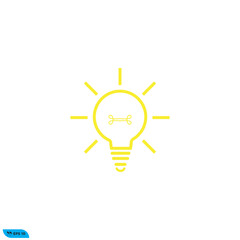 Icon vector graphic of lamp of yellow line