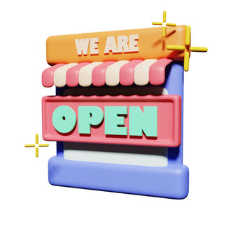 3D Open Store Icon