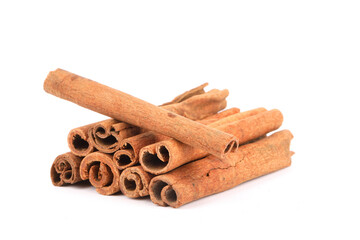 Cinnamon sticks isolated on white
