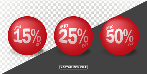 3d red ball with discount percent sale