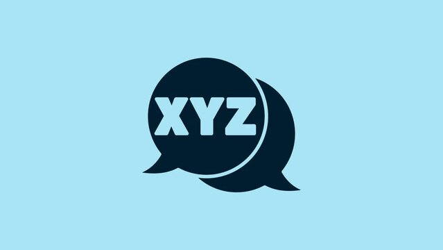 Blue XYZ Coordinate system icon isolated on blue background. XYZ axis for graph statistics display. 4K Video motion graphic animation