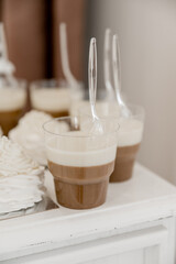 Luxury candy bar close-up of cakes