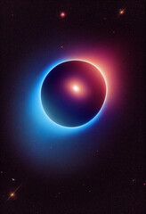 Rendering of the black hole of the galaxy in the starry skl Generative AI Content by Midjourney