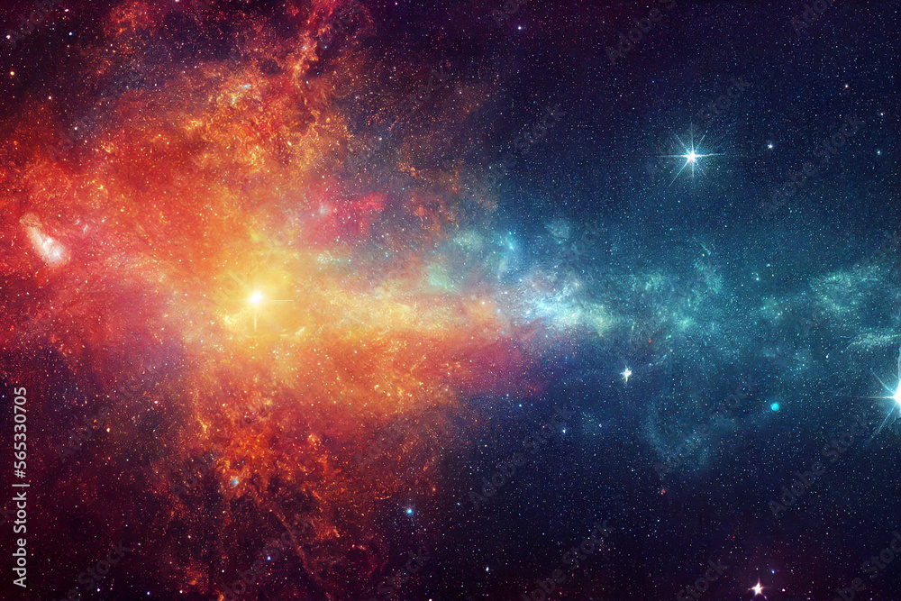 Wall mural starry universe galaxy renderings concept map generative ai content by midjourney