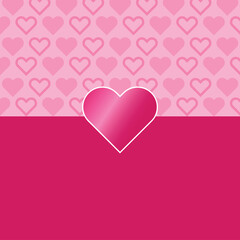 Pink background with heart and place for your text. Vector illustration.