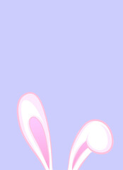 Easter rabbit ears on purple background for Easter decorations and Easter letters.