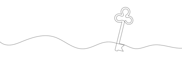 Key continuous drawing in one line. Key home continuous line. Vector illustration