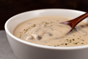 Mushroom Cream Soup with Mushrooms