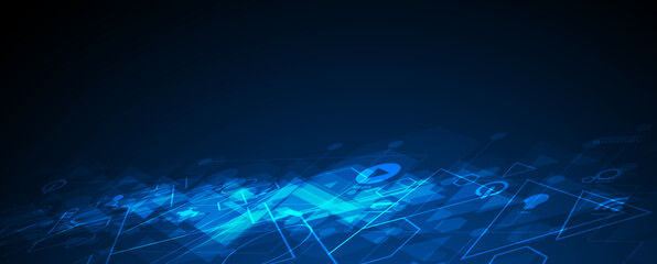 Quantum processing. Deep learning artificial intelligence. Future new technology  for business or science presentation