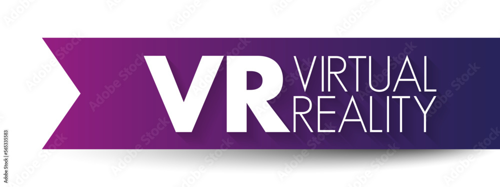 Poster vr virtual reality - computer-generated environment with scenes and objects that appear to be real, 