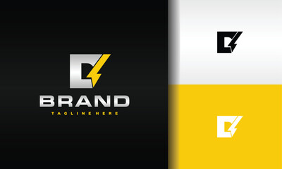 letter D lightning logo