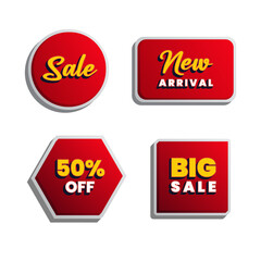Sale Board Stickers - creative labels set vector illustration.