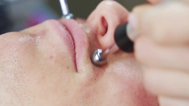 microcurrent procedure in a beauty salon, facial treatments
