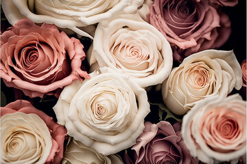 Romantic Pink and White Rose Background