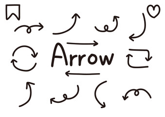 手書きの矢印セット　黒