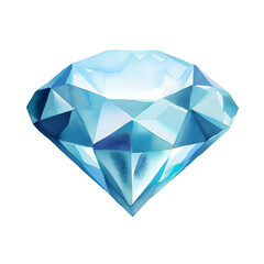 blue diamond digital drawing with watercolor style illustration