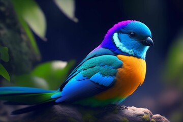 Colorful bird on a florest