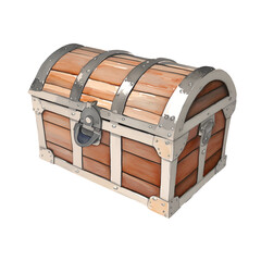 wood chest digital drawing with watercolor style illustration