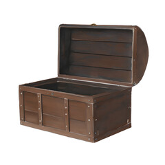 wood chest digital drawing with watercolor style illustration