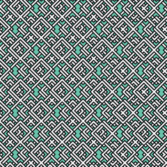 Arabic arabesque seamless pattern with colorful elements. Geometric background. Design greeting card for Ramadan Kareem, Islamic ornamental colorful detail of mosaic. Vector illustration