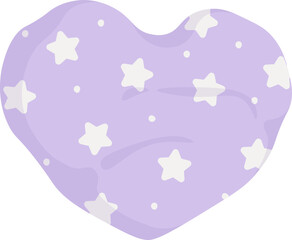 Heart shaped purple pillow flat icon Decor for bed